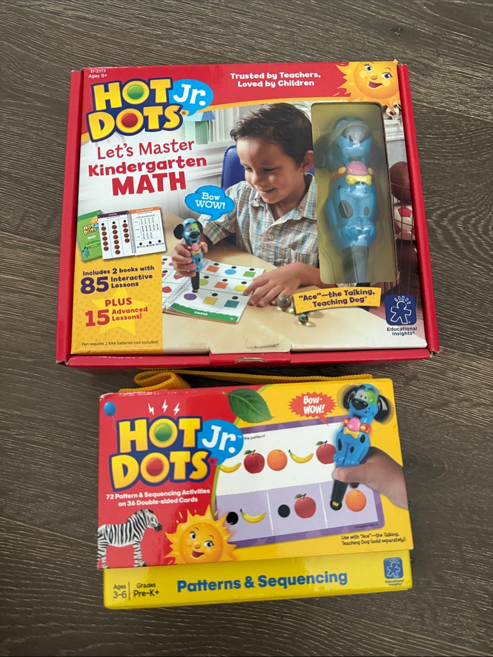 2 Piece Bundle Lot Hot Dot Jr. - Kindergarten Math & Patterns